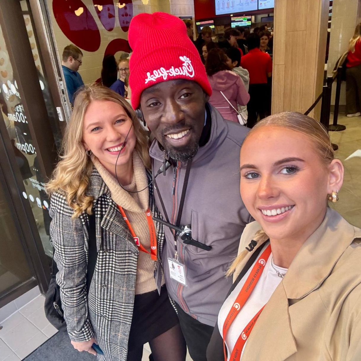 Professional Security supporting the Chick-fil-A Leeds launch, highlighting shared values of safety and community engagement.