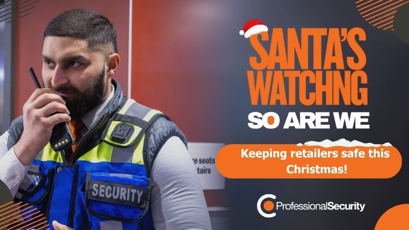 Man talking on radio in security vest